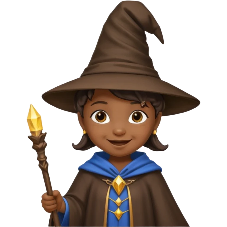 black baby girl wizard with staff emoji