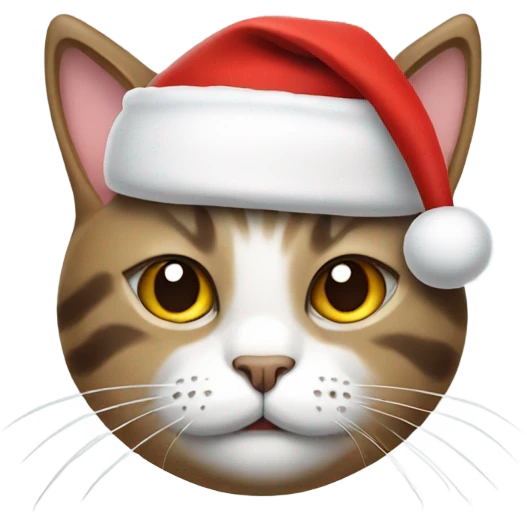 Cat wearing Santa hat emoji
