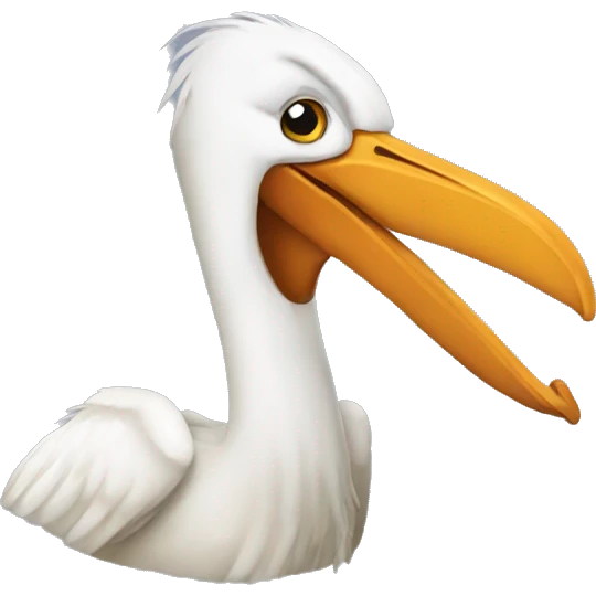 A silly pelican emoji