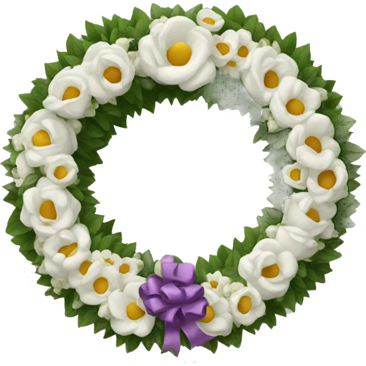 Arch shaped funeral wreath with foot emoji