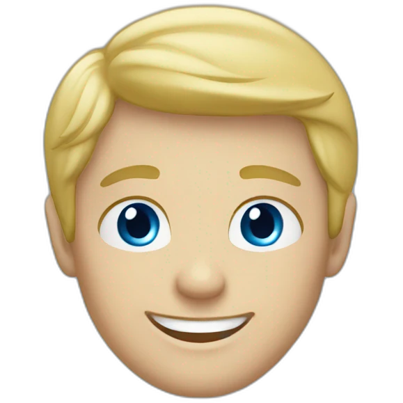 blonde male blue eyes smile blue hoodie emoji
