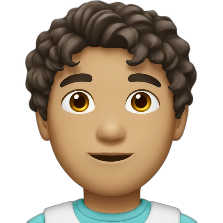boy with medium dark brown wavy hair emoji