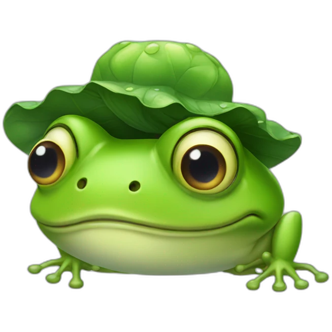 A frog wearing a toupee emoji