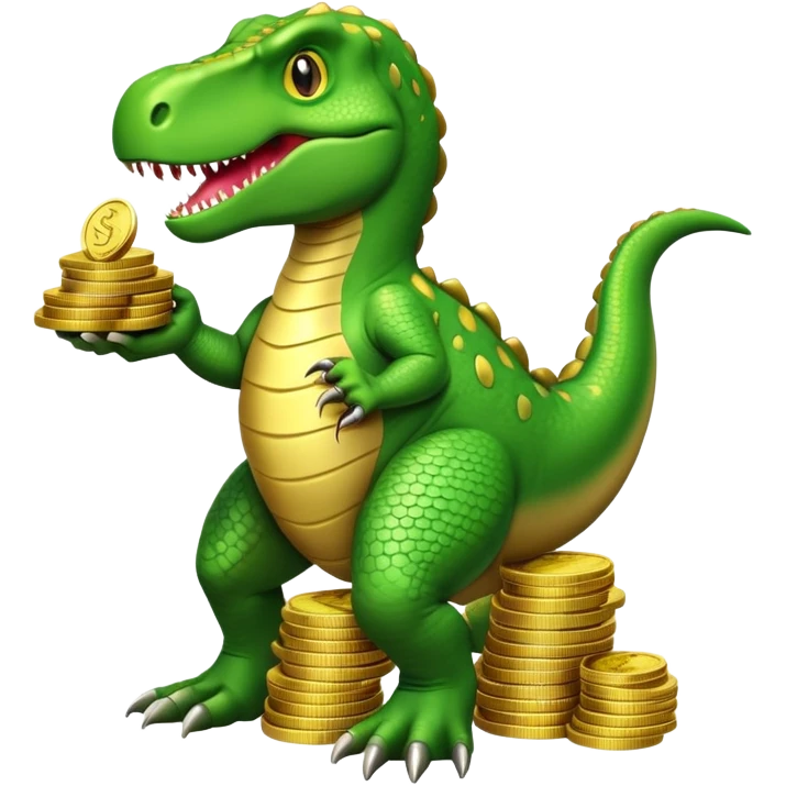 Trex with a lot of money  emoji