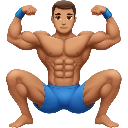bodybuilder laying down abs exercise emoji