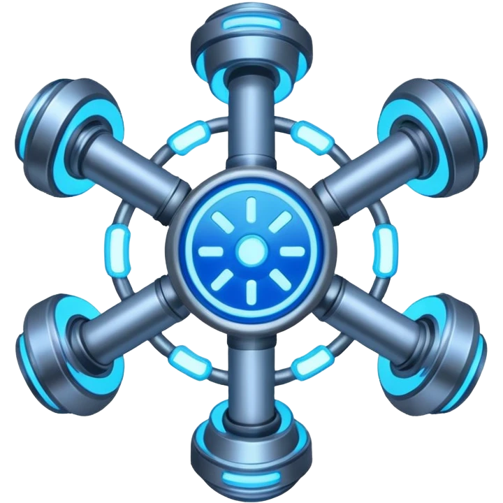 Can you create a picture for an AI LLM model router showing it as a hub connecting different LLMs?  emoji