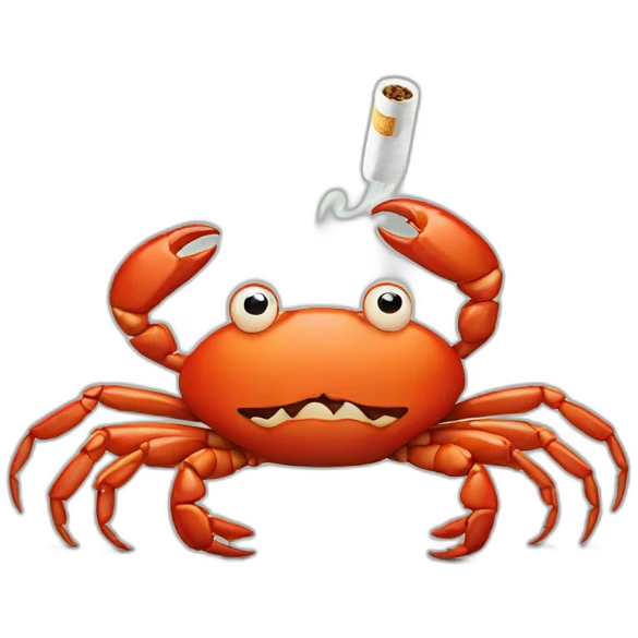 crab with two cigarettes emoji