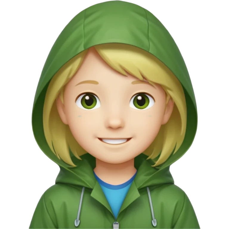 green raincoat Kid emoji