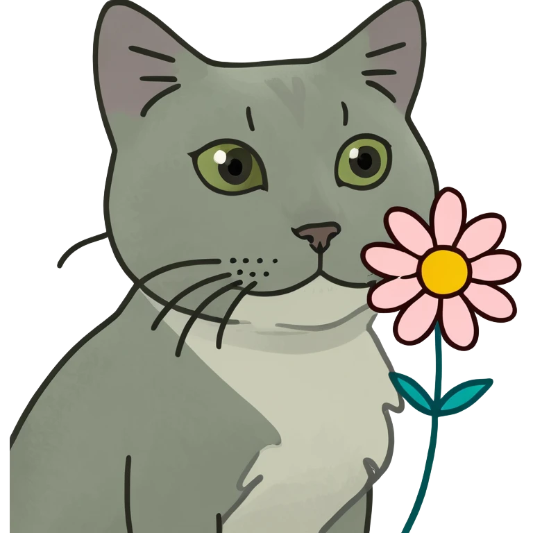 Cat with flower  emoji