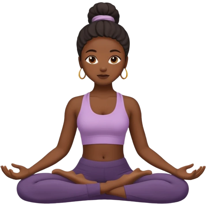 Black girl doing yoga emoji