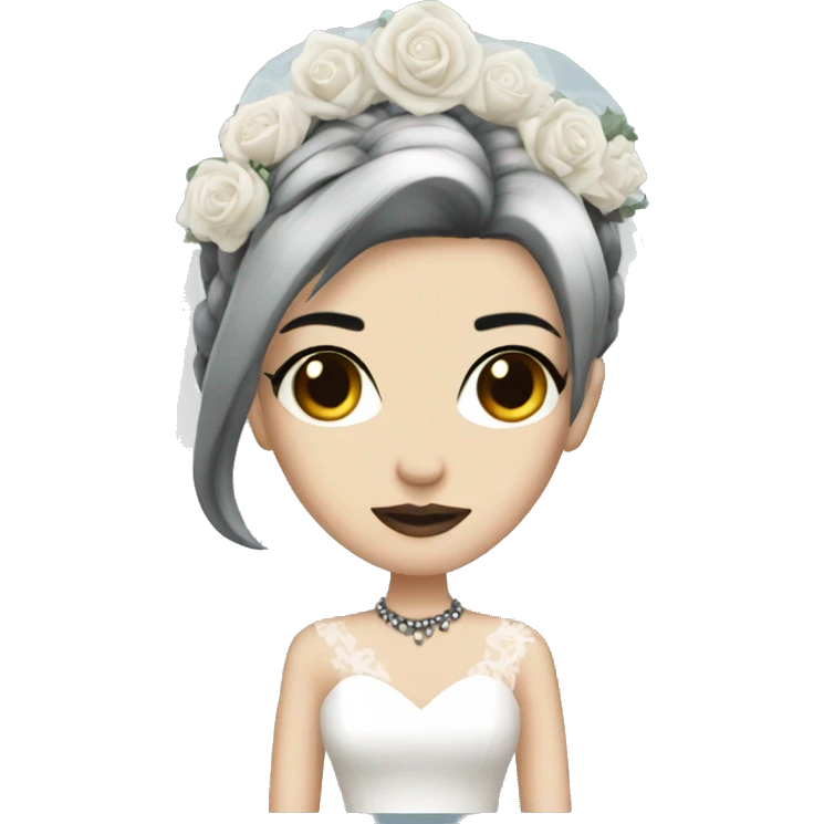 Emo punk bride with black hair emoji