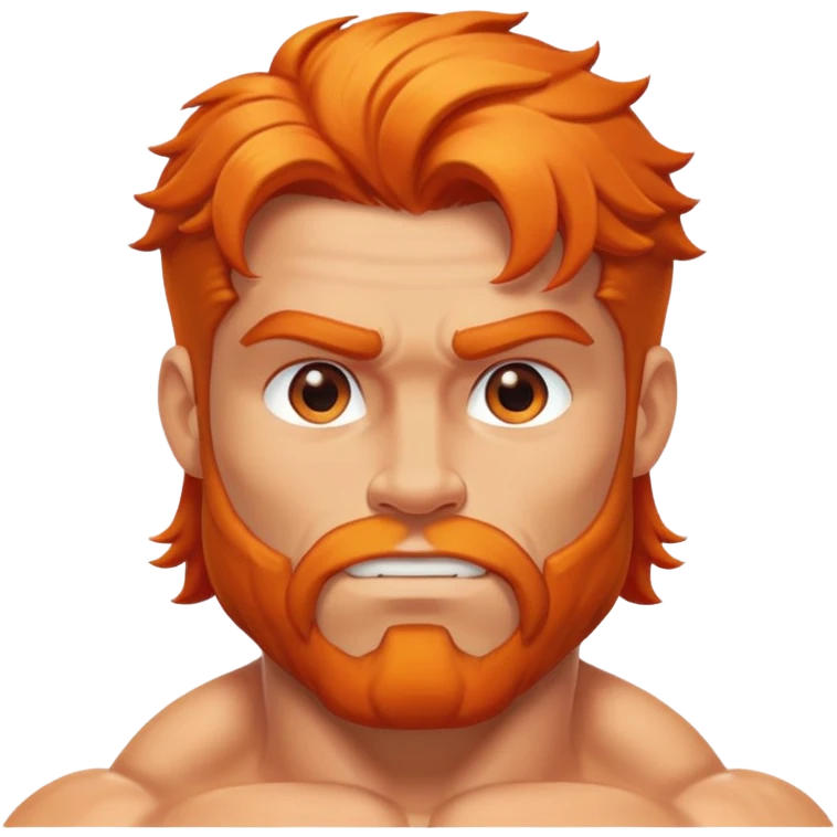 Hercules muscular hero with orange hair emoji