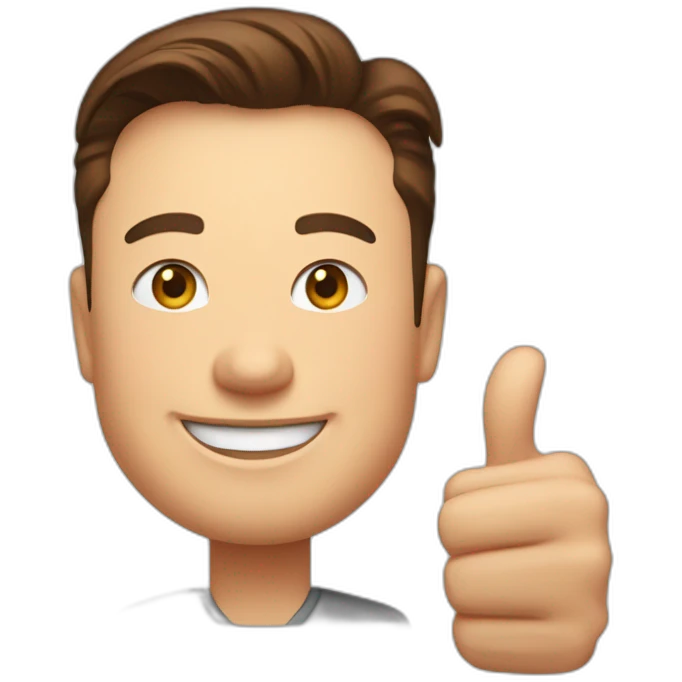 Elon musk smiling thumbs up emoji