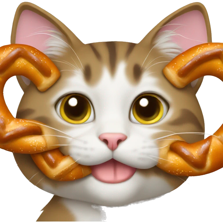 cat with a pretzel emoji