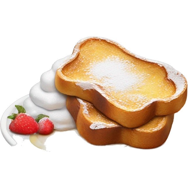French toast with powdered sugar and syrup emoji