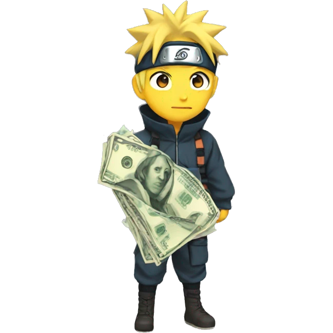Naruto with money emoji