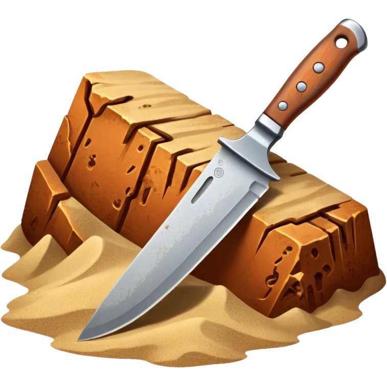 Knife buried in sand emoji
