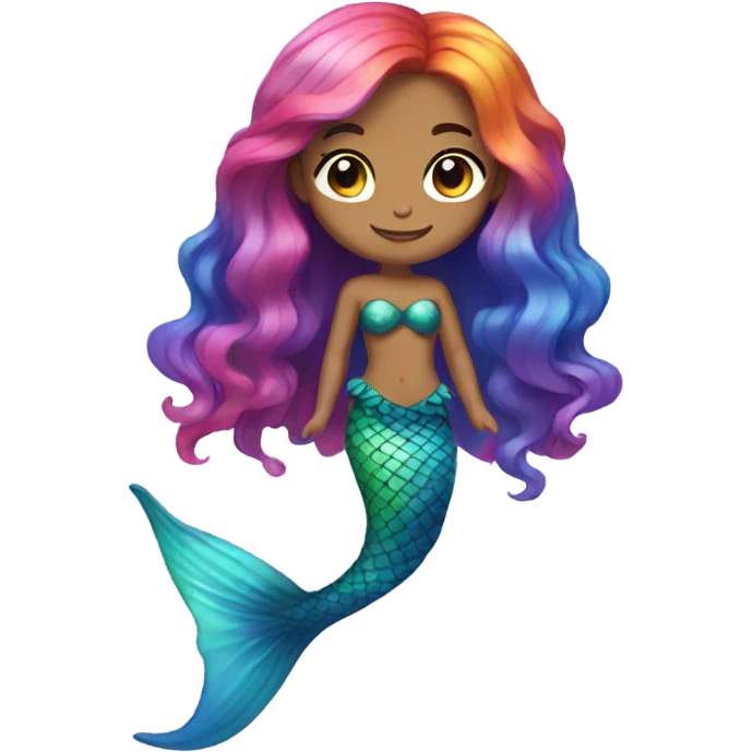 rainbow hair mermaid  emoji