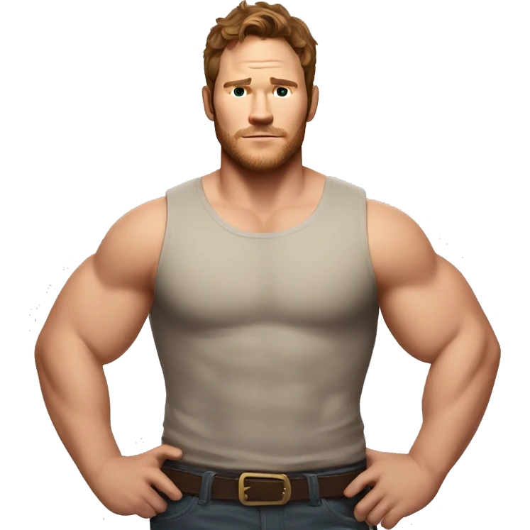 full body muscular chris pratt emoji