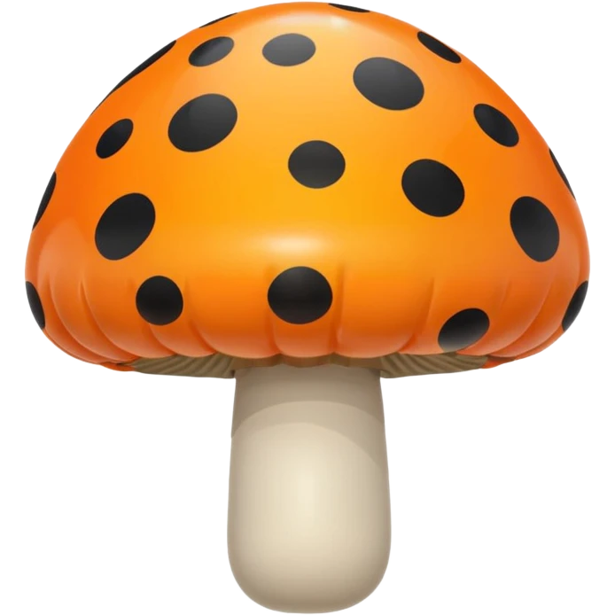   jeff koons orange and black polka dot mushroom inflatable  emoji