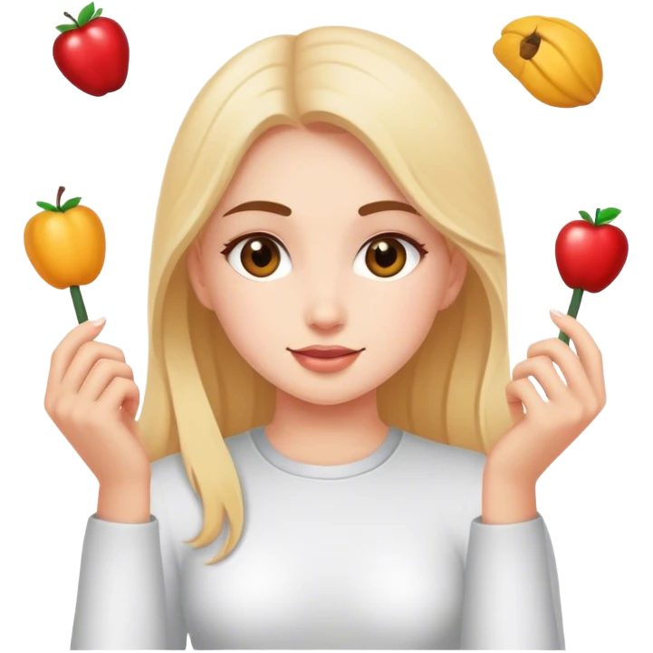 Chica linda haciendo actividades  emoji