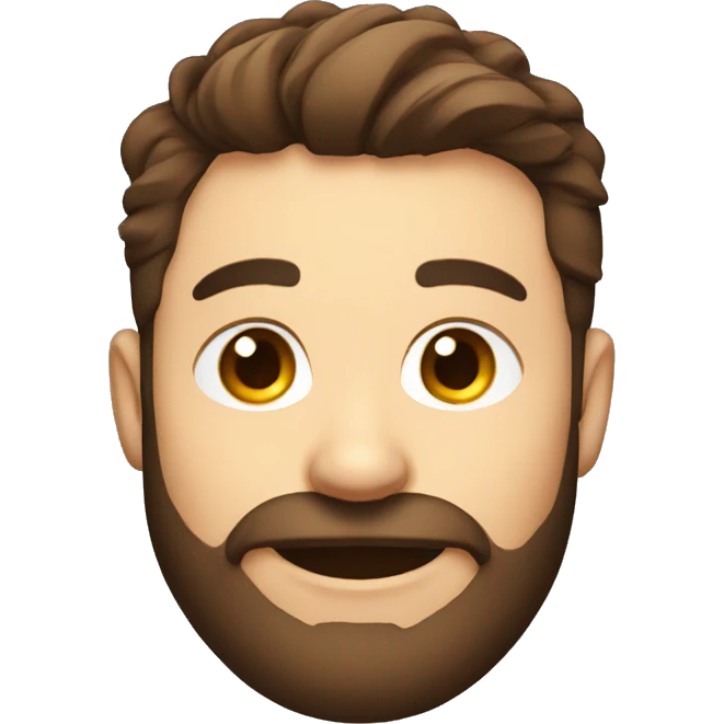 game streamer, short brown hair, brown beard, celebrating emoji