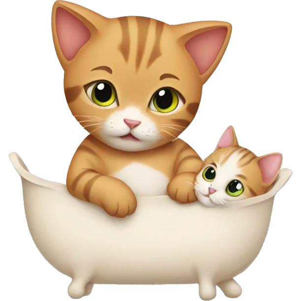 a cat with a baby emoji