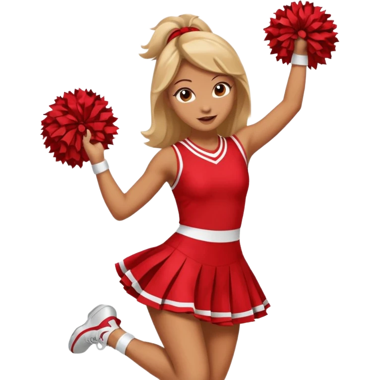 red cheer leader dress, dancing emoji