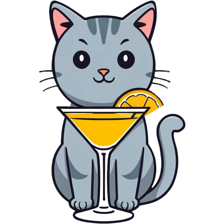Cat drinking a cocktail  emoji