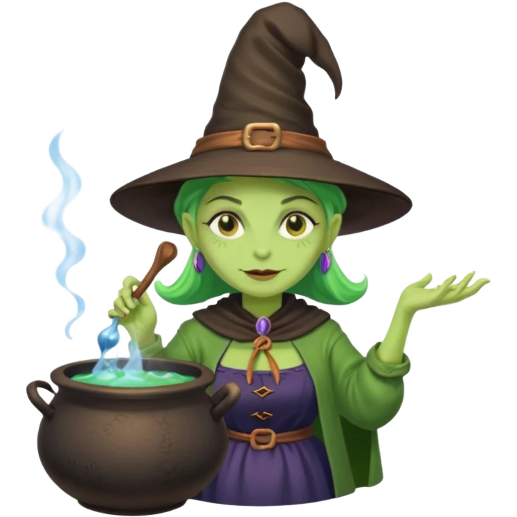 green witch cooking potion emoji