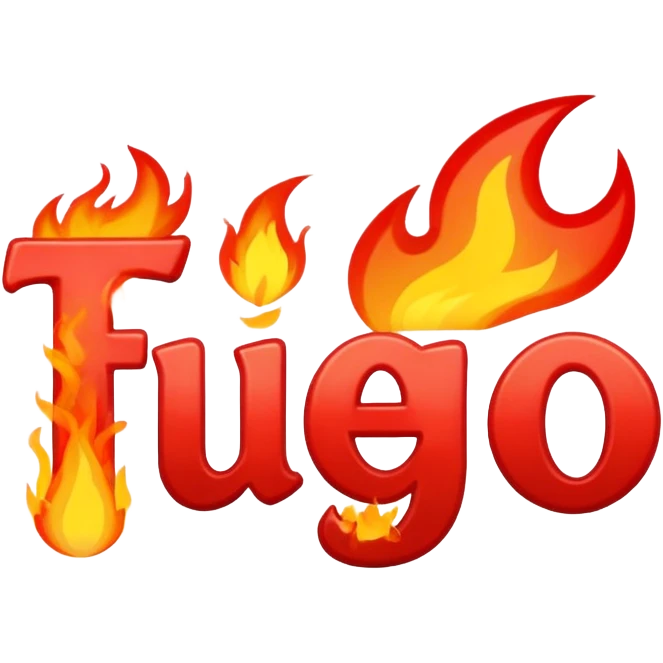 the word 'fuego' in red with fire emojis emoji