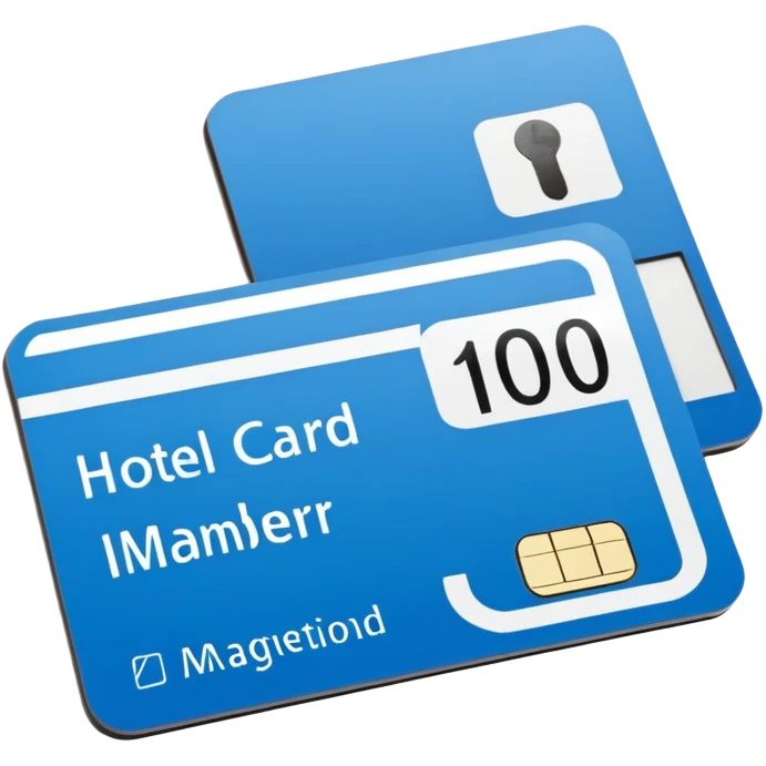 hotel key card with room number emoji