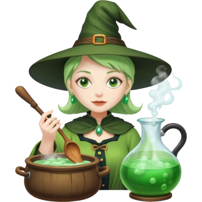 green witch cooking potion emoji