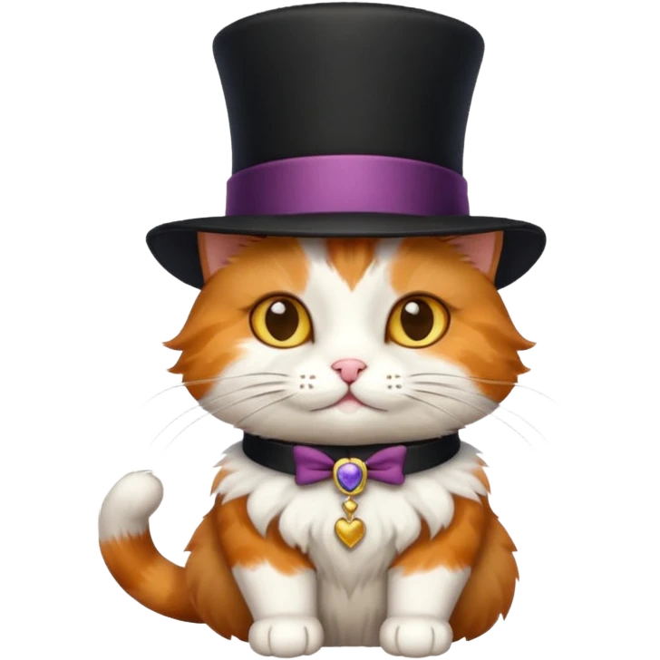cat wearing a tophat emoji