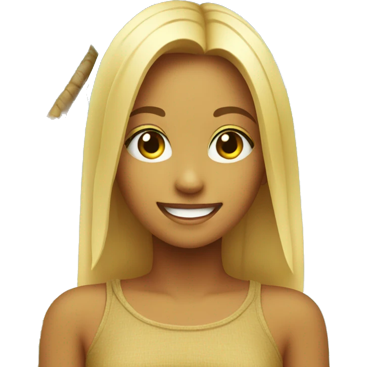 smiling girl under palm tree emoji