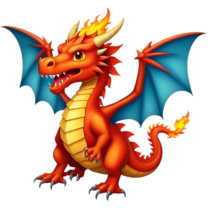 Un dragón escupe fuego emoji