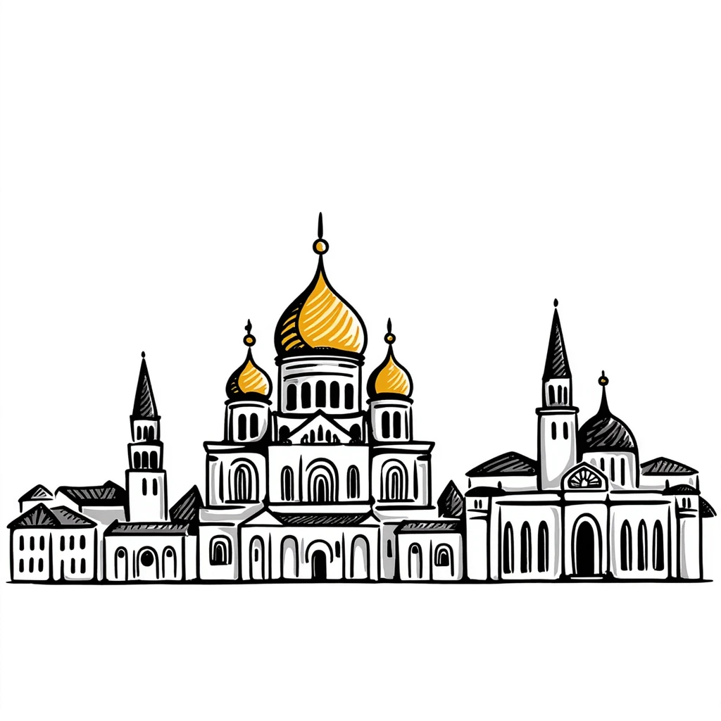 Kyiv skyline with Saint Sophia Cathedral emoji