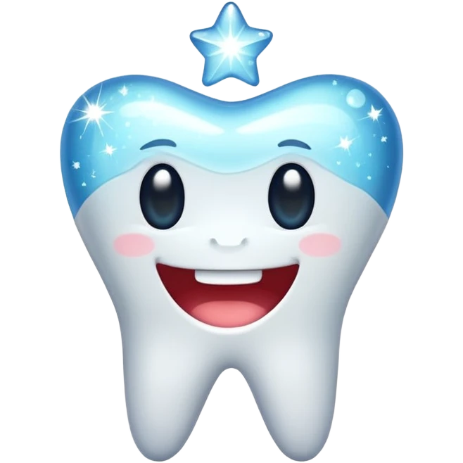 tooth with sparkles around it emoji