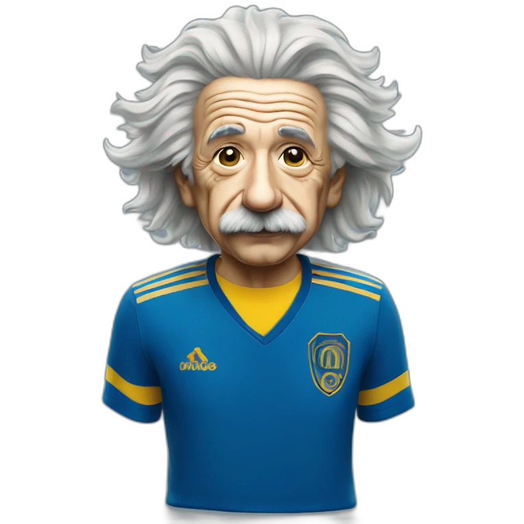albert einstein con una camiseta de boca juniors emoji