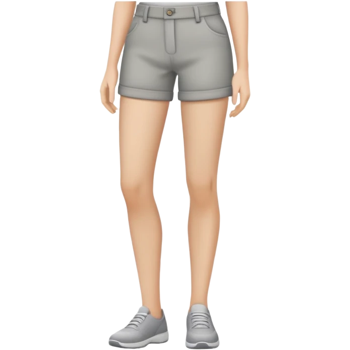 Gray woman short pants emoji