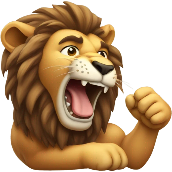 Muscle lion lick emoji