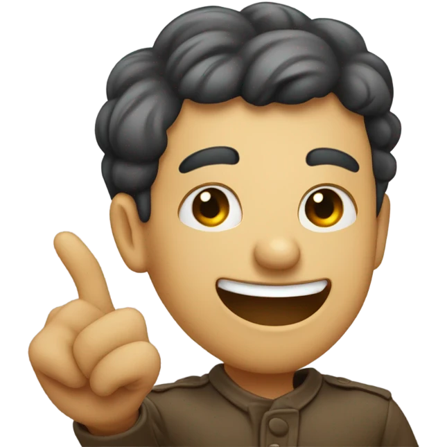 Finger guns with wink emoji