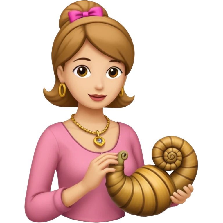 Rosa mujer comprando collares de caracol emoji