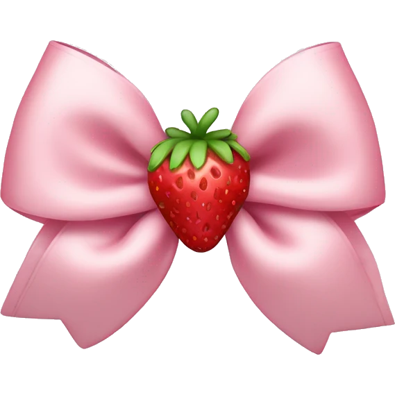 pale pink bow with strawberry in the middle emoji