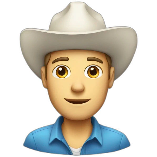 white American man with triangle hat emoji