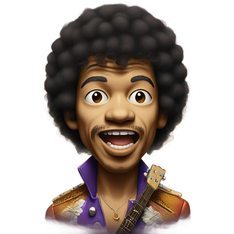 jimi hendrix licking a guitar emoji
