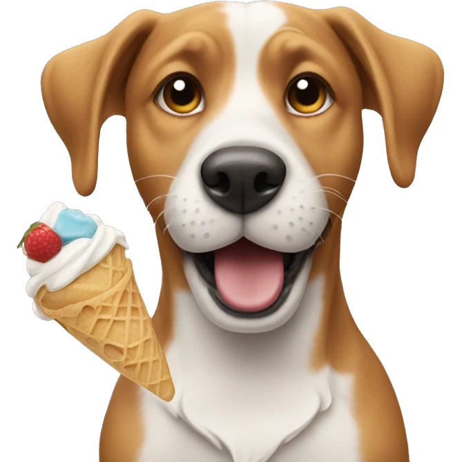 Dog eating icecream  emoji