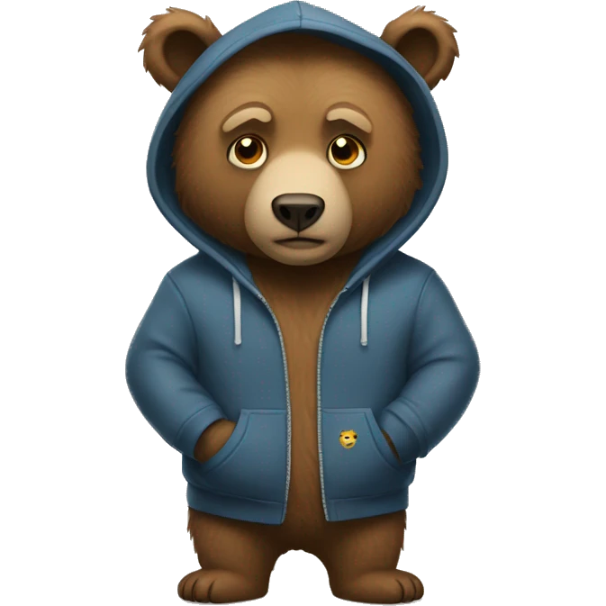 bear wearing hoodie emoji