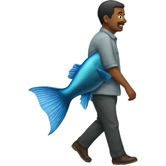 Human walking fish emoji