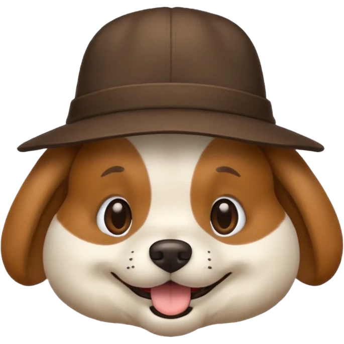 Dog wearing emoji